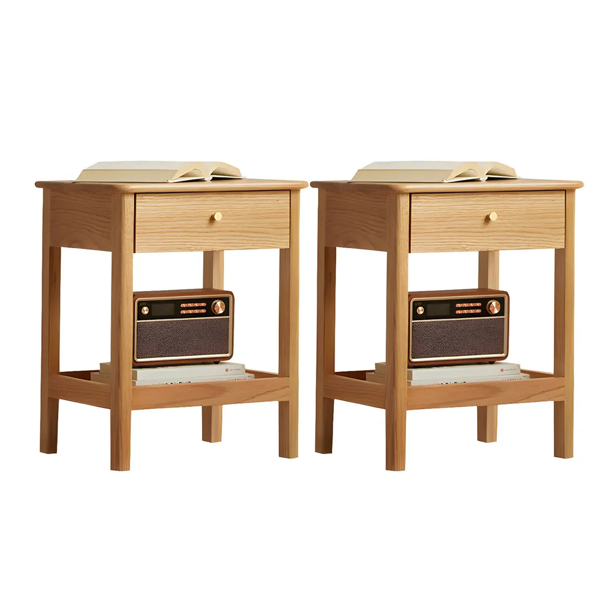 Wood Open Storage Open Back Kids Nightstand Image - 6