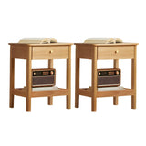 Wood Open Storage Open Back Kids Nightstand Image - 6