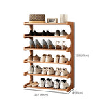 Wood Open Storage Vertical Freestanding Brown Shoe Rack Image - 40
