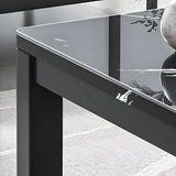 Wood Rectangle Iron Frame Coffee Table with Storage Image - 4