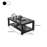 Wood Rectangle Iron Frame Coffee Table with Storage #size
