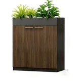 Wood Rectangular Light Brown Planter Storage Filing Cabinet Image - 6