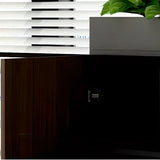 Wood Rectangular Light Brown Planter Storage Filing Cabinet Image - 9