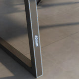 Wood Rectangular Metal Sled Standard Width Writing Desk Image - 14
