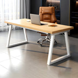 Wood Rectangular Metal Sled Standard Width Writing Desk Image - 18