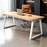 Wood Rectangular Metal Sled Standard Width Writing Desk Image - 19