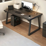Wood Rectangular Metal Sled Standard Width Writing Desk Image - 2