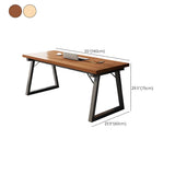Wood Rectangular Metal Sled Standard Width Writing Desk Image - 23