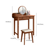 Wood Rectangular Natural Storage Mirror Kids Vanity Image - 17