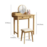 Wood Rectangular Natural Storage Mirror Kids Vanity Image - 19