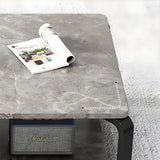 Wood Rectangular Steel Frame Coffee Table with Shelves Image - 7