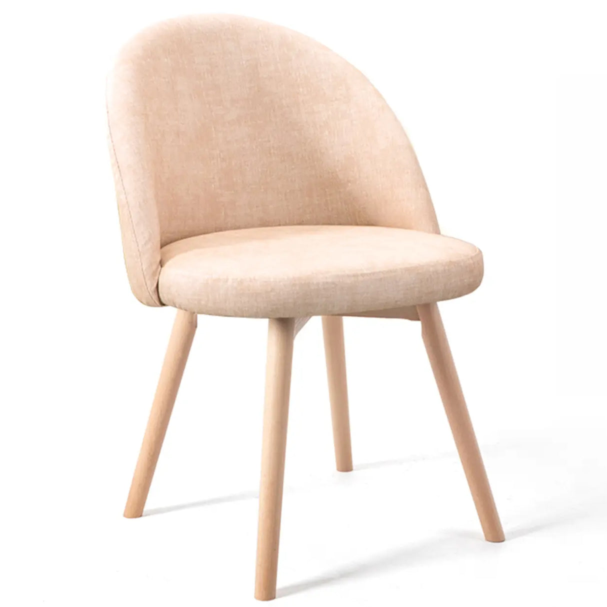 Wood Round Upholstered Armless Dining Chair Yellow Image - 13