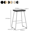 Wood Saddle Metal Sled Base Bar Stool with Footrest #size