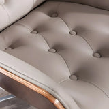 Wood Shell High Back Leather Upholstered Swivel Office Chair Image - 11