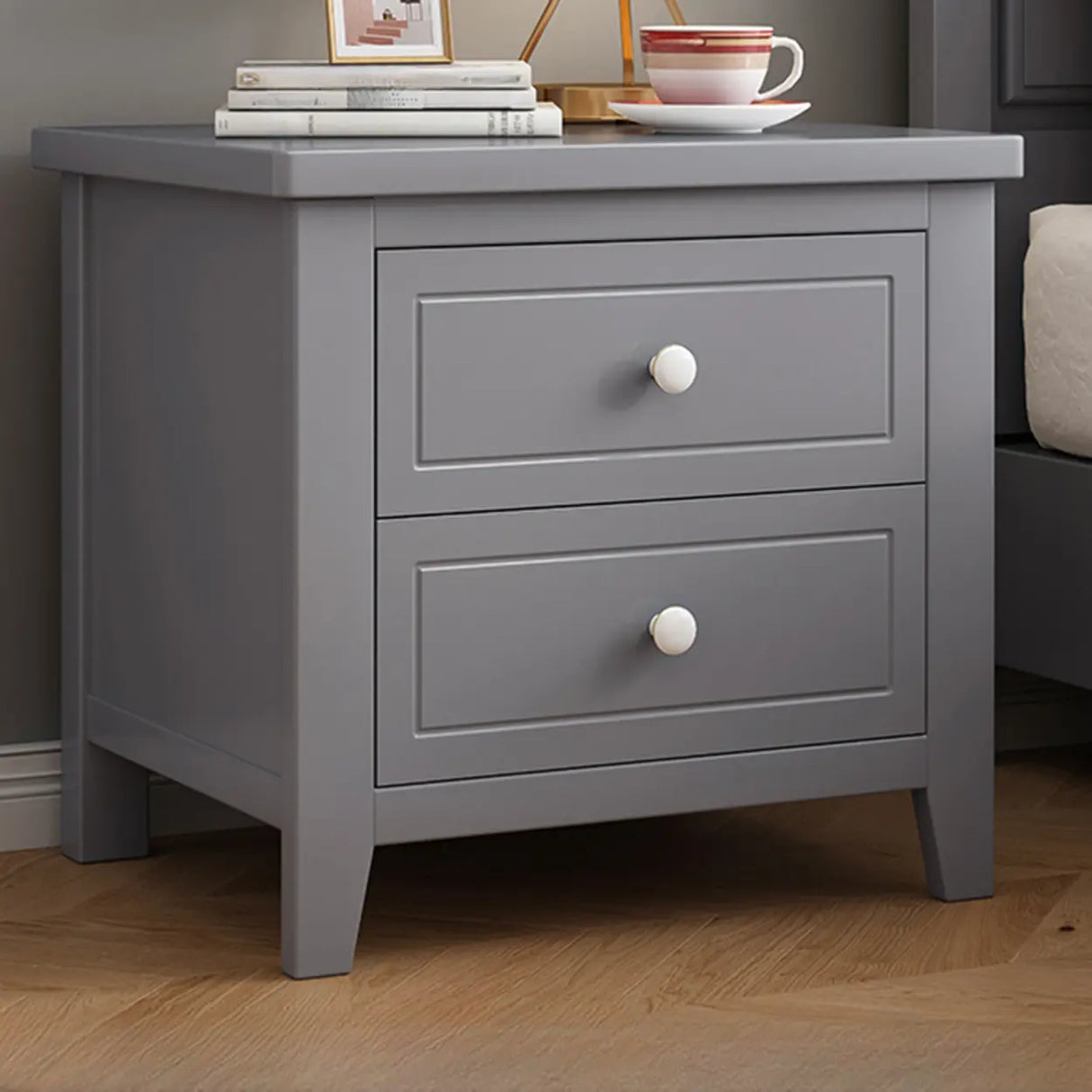 Wood Short Height Narrow Kids Nightstand with Legs Image - 4