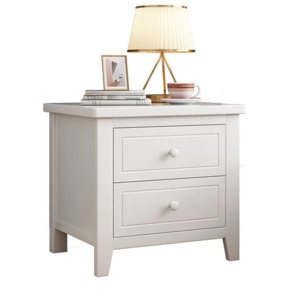 Wood Short Height Narrow Kids Nightstand with Legs Image - 5