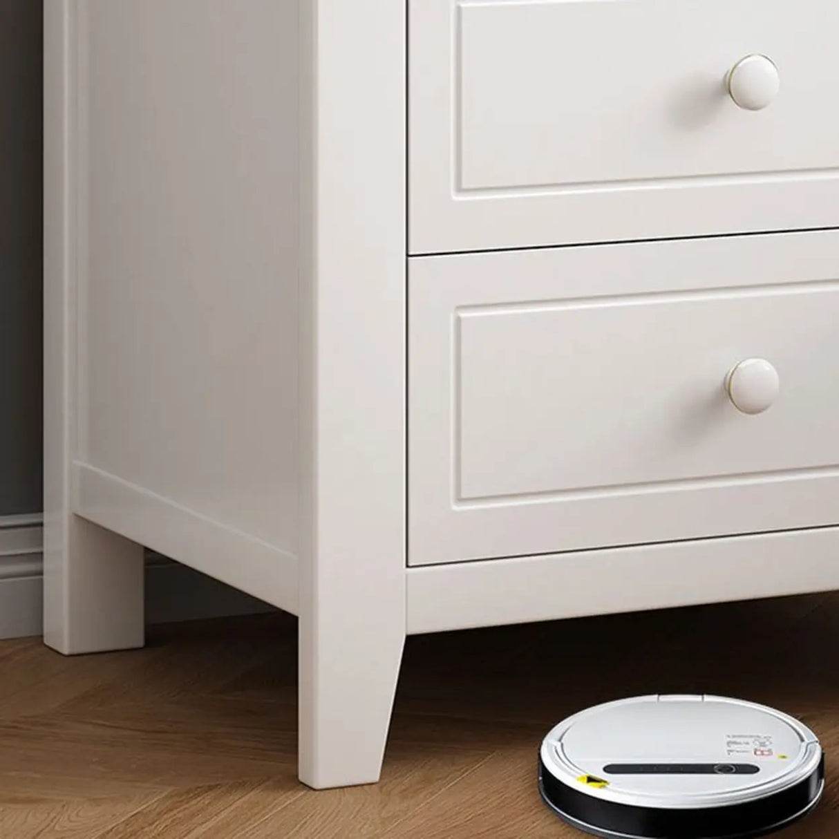 Wood Short Height Narrow Kids Nightstand with Legs Image - 8