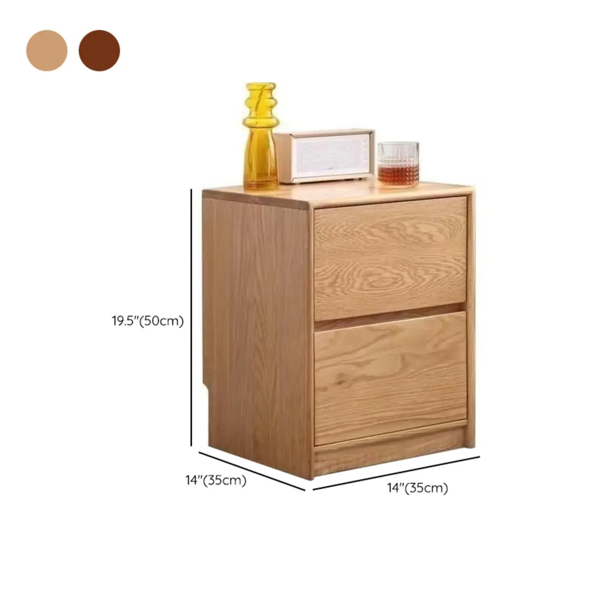 Wood Tip Resistant Nightstand with Drawers Storage Image - 12