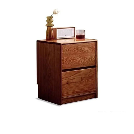 Wood Tip Resistant Nightstand with Drawers Storage Image - 2