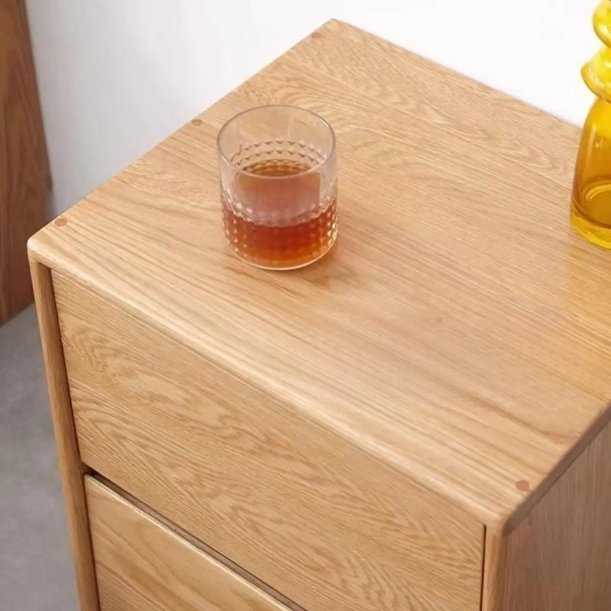 Wood Tip Resistant Nightstand with Drawers Storage Image - 6