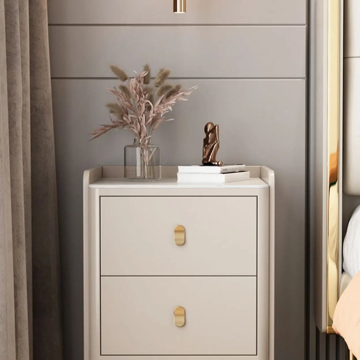 Wood Tip Resistant Two Drawers Nightstand for Kids Image - 10