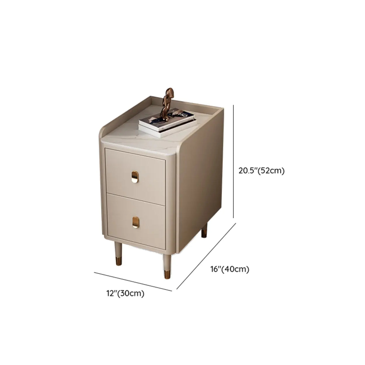 Wood Tip Resistant Two Drawers Nightstand for Kids 