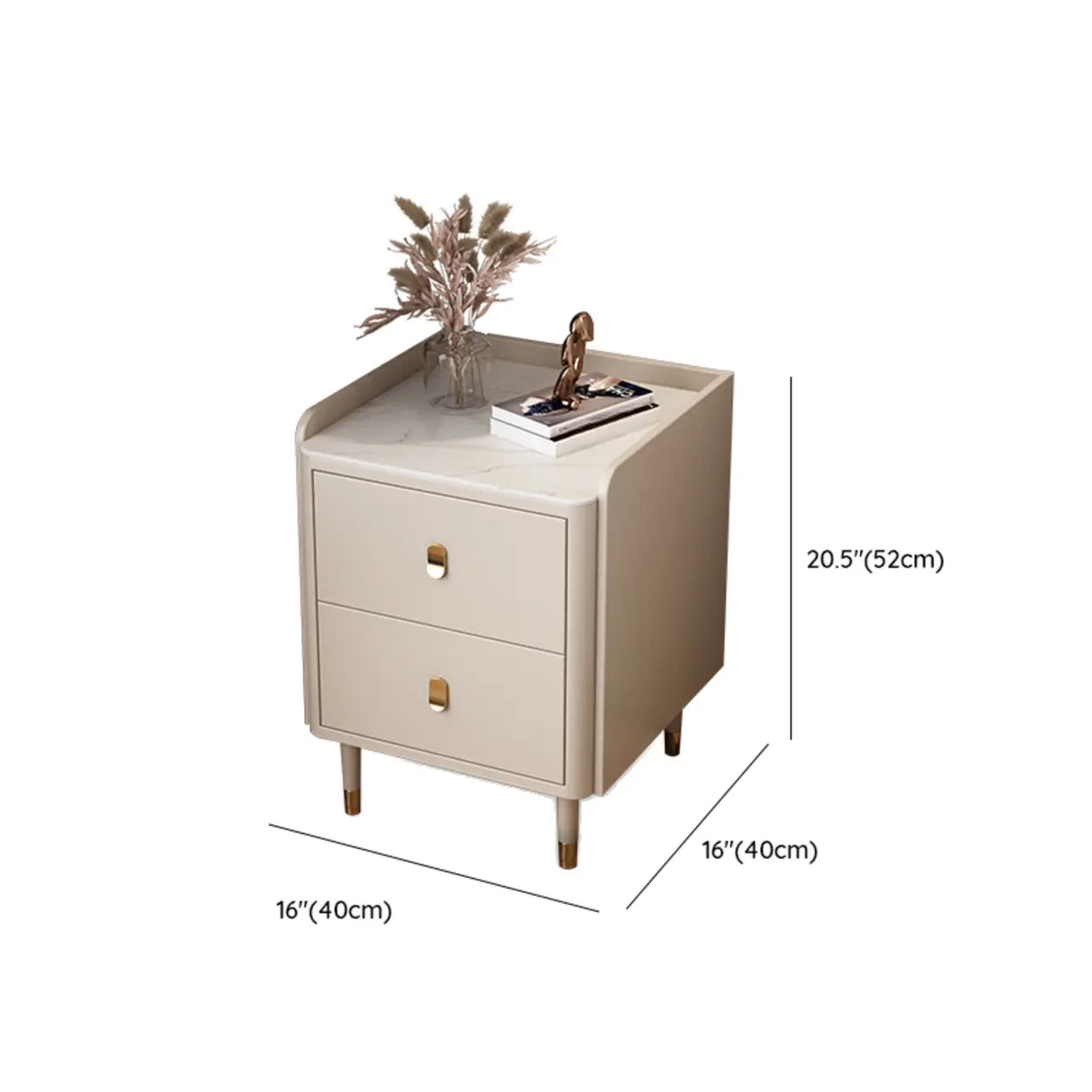 Wood Tip Resistant Two Drawers Nightstand for Kids Image - 20