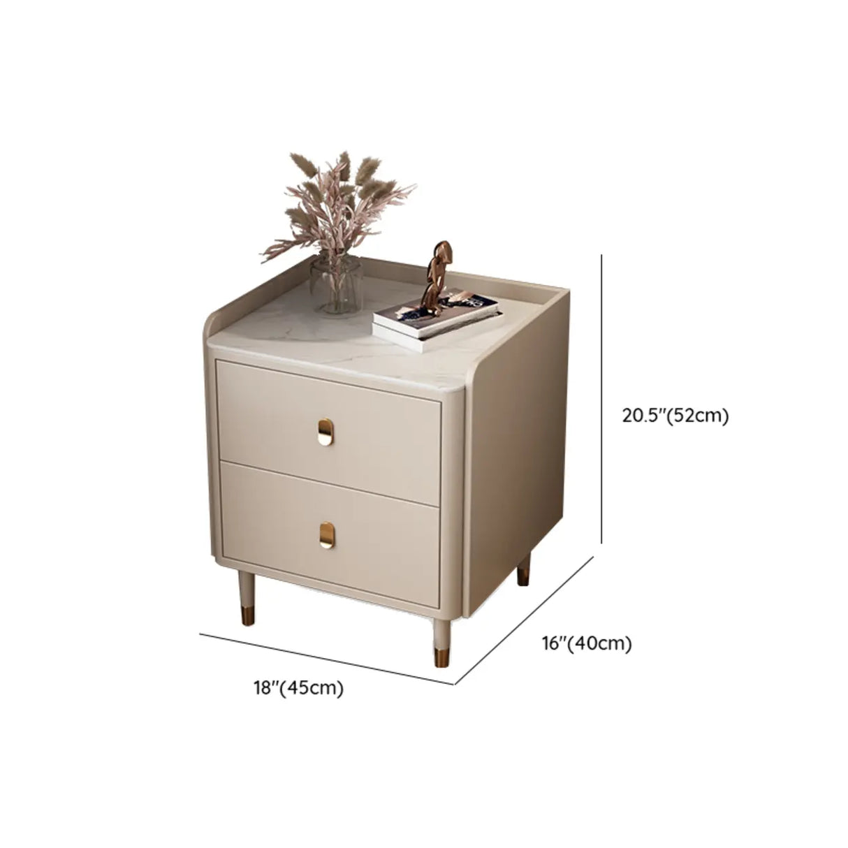 Wood Tip Resistant Two Drawers Nightstand for Kids Image - 22
