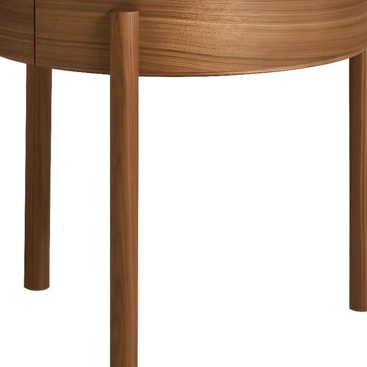 Wood Tray Top Round Storage Three Leg Coffee Table Image - 10