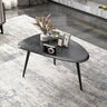 Wood Triangle Shape Coffee Table with Metal Three-Leg Image - 4