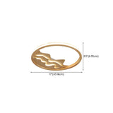 Wooden Circle Mountain LED Flush Mount Ceiling Light Image - 16
