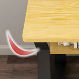 Wooden Credenza Desk with Hutch and Exterior Shelf Image - 14