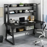 Wooden Credenza Desk with Hutch and Exterior Shelf Image - 20