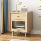 Wooden Four-Leg Kids Nightstand with Drawer and Shelf Image - 2