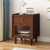 Wooden Four-Leg Kids Nightstand with Drawer and Shelf Image - 5
