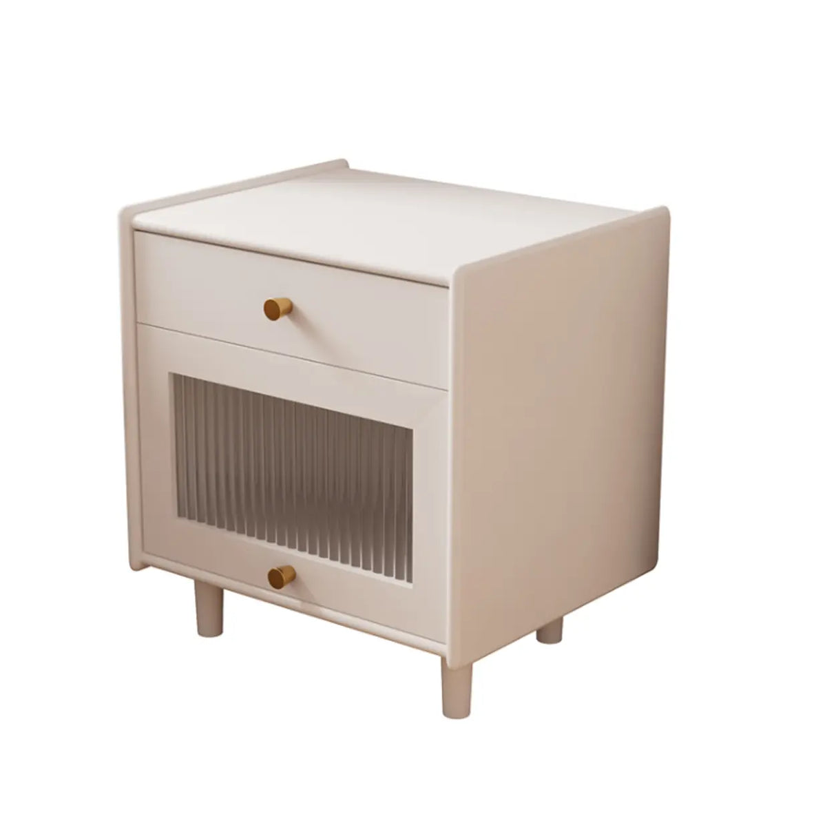 Wooden Four-Leg Kids Nightstand with Drawer and Shelf Image - 9