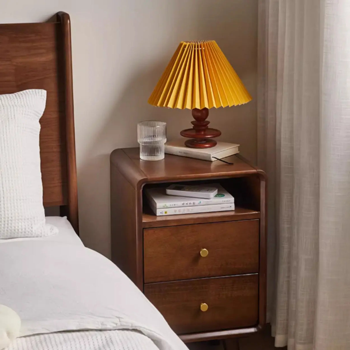 Wooden Frame Narrow Length Kids Nightstand with Drawers Image - 10