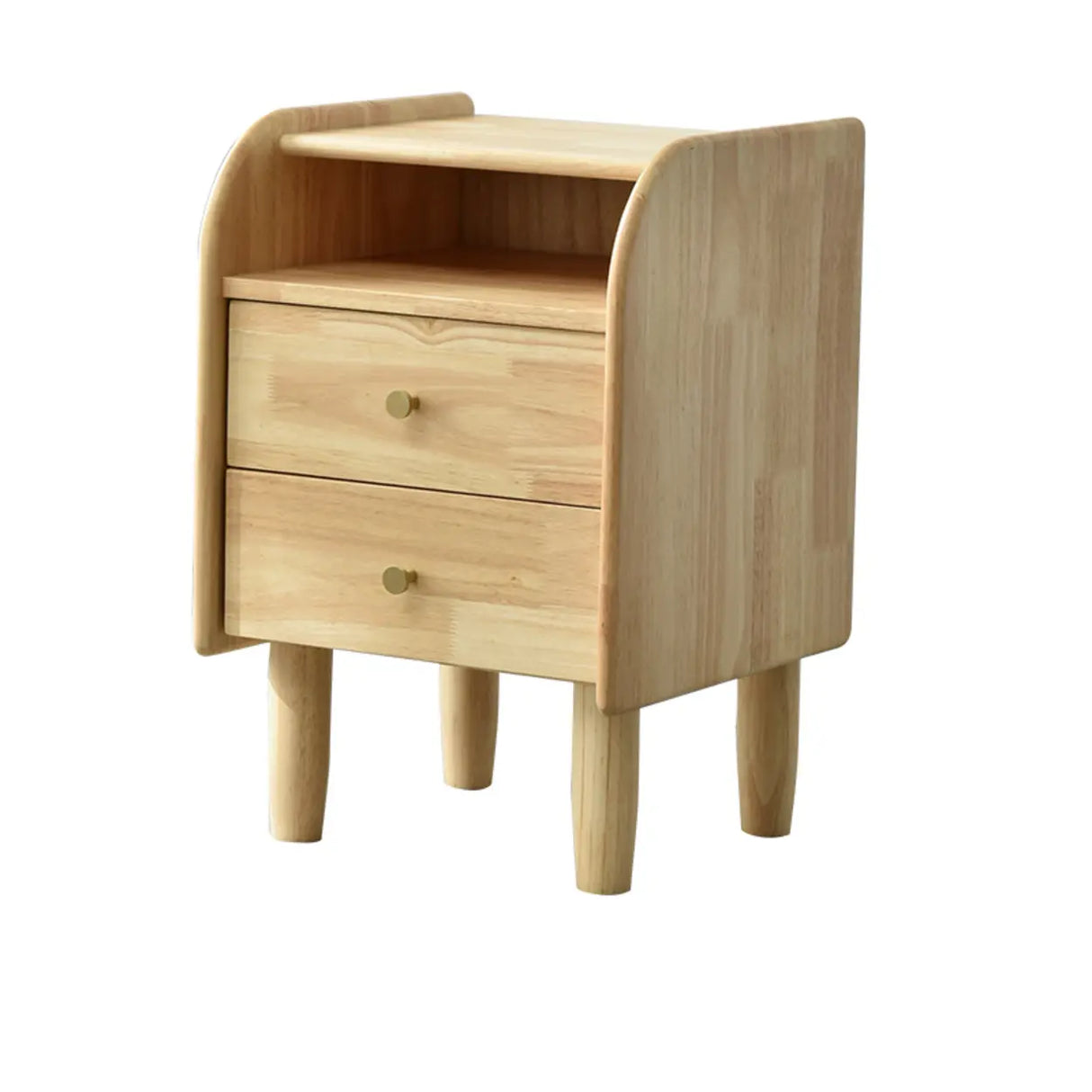 Wooden Frame Narrow Length Kids Nightstand with Drawers Image - 13