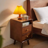 Wooden Frame Narrow Length Kids Nightstand with Drawers Image - 17