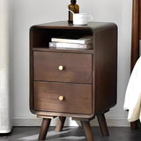 Wooden Frame Narrow Length Kids Nightstand with Drawers Image - 1