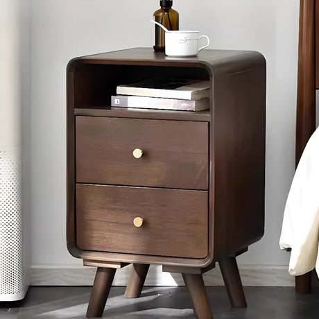 Wooden Frame Narrow Length Kids Nightstand with Drawers Image - 1