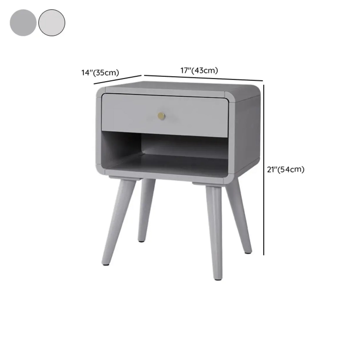Wooden Frame Narrow Length Kids Nightstand with Drawers Image - 20