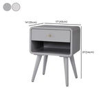 Wooden Frame Narrow Length Kids Nightstand with Drawers Image - 20