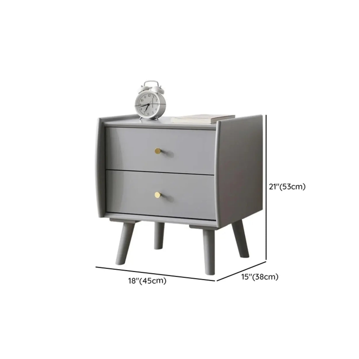 Wooden Frame Narrow Length Kids Nightstand with Drawers Image - 21