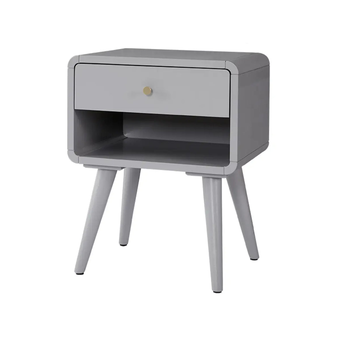 Wooden Frame Narrow Length Kids Nightstand with Drawers Image - 4