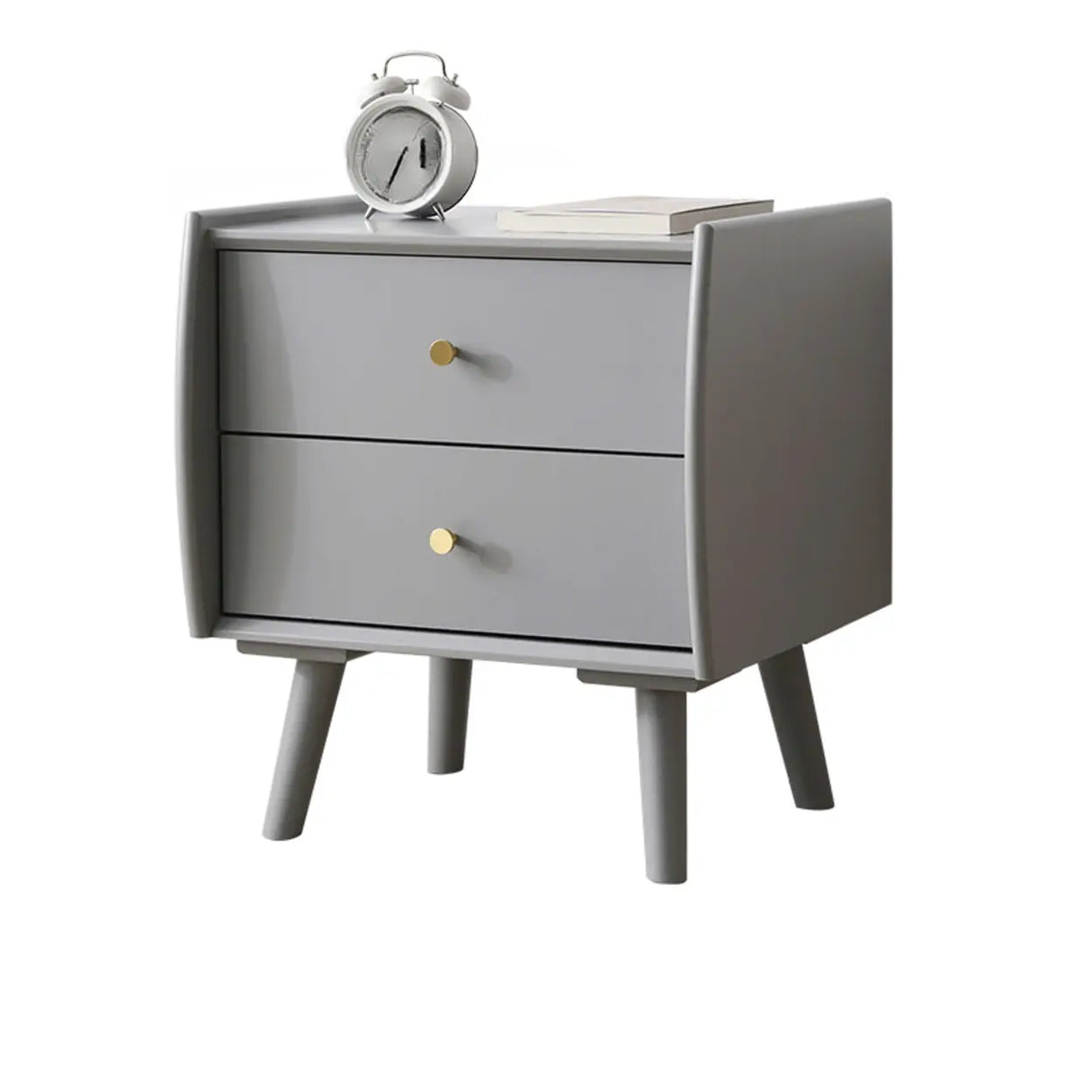 Wooden Frame Narrow Length Kids Nightstand with Drawers Image - 9