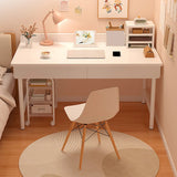 Wooden H-Shape Base Home Writing Desk with Drawers Image - 1