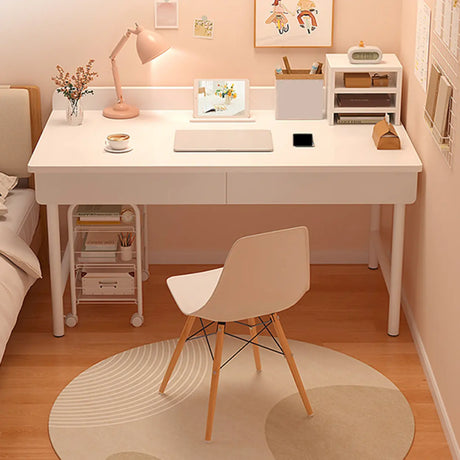 Wooden H-Shape Base Home Writing Desk with Drawers Image - 1