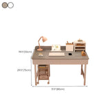 Wooden H-Shape Base Home Writing Desk with Drawers Image - 14
