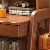 Wooden Kids Study Desk with Hutch and Storage Shelves Image - 11